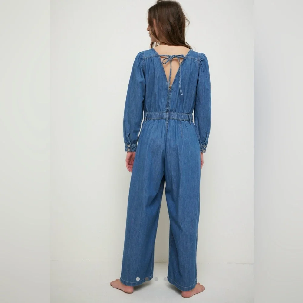Free people we the free Clara Denim Jumpsuit